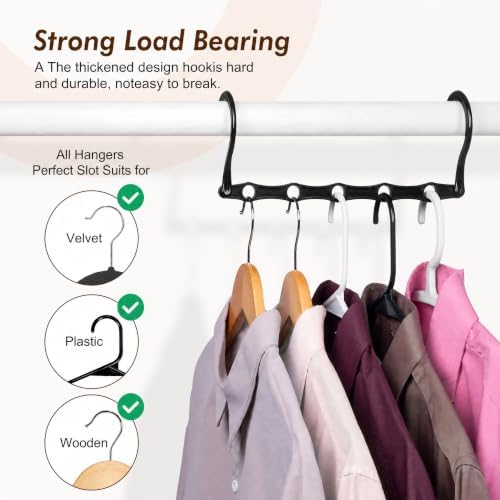 HOUSE DAY 10 Pack Space Saving Hangers, Black, Premium Smart Hanger - Image 5