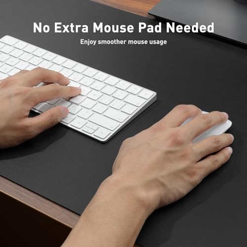Aothia Non-Slip Waterproof PU Leather Desk Pad Protector for Mouse, Writing Desk, Office, Home, Laptop Blotter, 23.6" x 13.7", Black - Image 4
