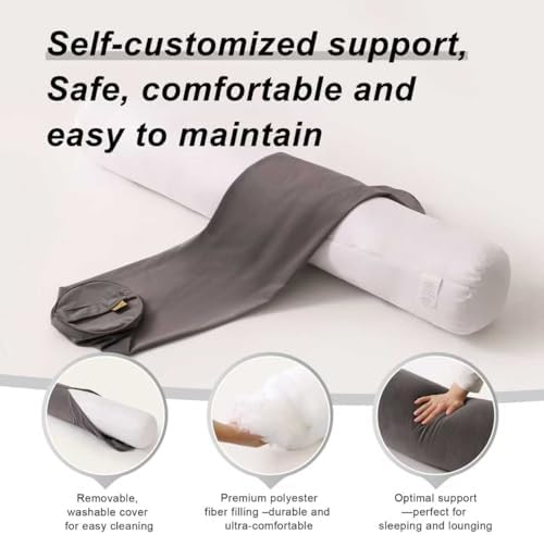 Body Pillow for Adults,Long Round Pillow,Big Cylindrical Pillow,Large Full Bolster Pillows for Side Sleepers (Steel Gray, 39.37"*7.87") - Image 4