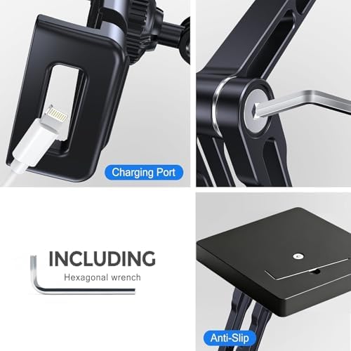 Bimo 360° Rotatable Aluminum Tablet Stand, Foldable Multi-Angle Desk Holder for 4.7-18.5 Inch iPad, Portable Monitor, Kindle, Switch, for Home Office Desk Work & Entertainment. - Image 4
