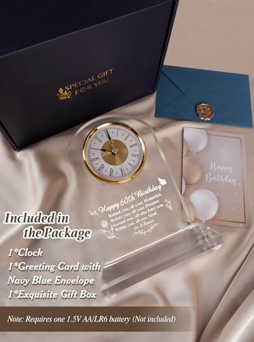 DEEWISH 60th Birthday Gifts for Women Men, 60 Year Old Clock for Mom Dad - Image 2