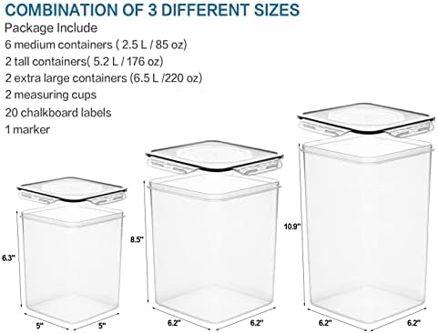 VERONES Large Tall Airtight Food Storage Containers, 10 PACK Containers Set - Image 2
