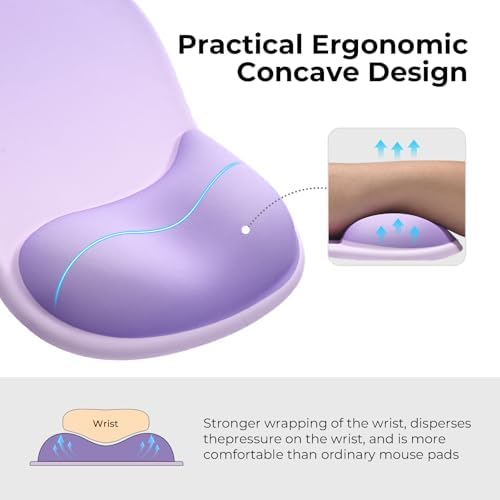EooCoo Mouse Pad with Gel Wrist Rest, Ergonomic Mousepad Wrist Alignment - Image 2