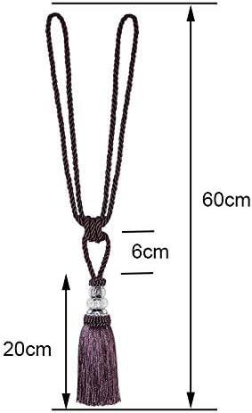 BEL AVENIR 4 Pack Curtain Tiebacks Hand-Woven Holdbacks Tassels Tiebacks - Image 4