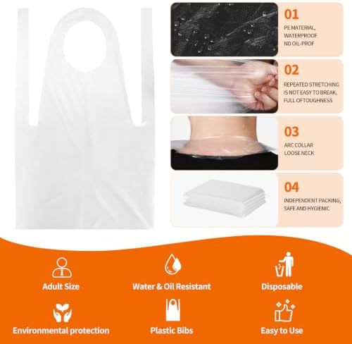 Disposable Aprons for Adults, Large Clear Plastic Aprons - Image 5