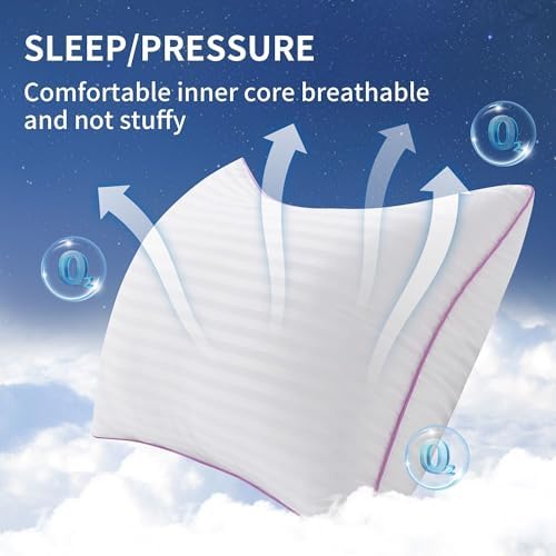 Bed Pillows King Size Set of 2,side sleeper pillow,Down Alternative Fill - Image 3