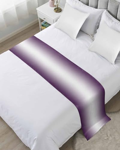 DecorLovee Purple Ombre Bed Runners for Cal King Size Bed, Modern Abstract Decorative Bed Throws for Foot of Bed, Purple Gradient Bed Runner Sofa Throw Bedding Scarf Protector Slipcover for Bedroom by DecorLovee
