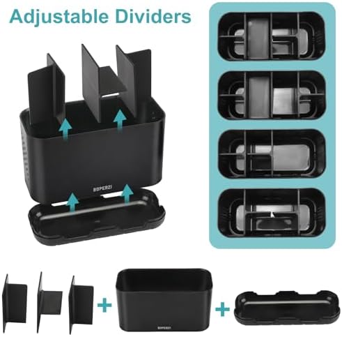 Boperzi Toothbrush Holders for Bathrooms Organizers and Storage, Large Tooth Brush Holders with Drainage, Anti-Slip Electric Toothbrush and Toothpaste Holders Caddy for Shower Kids Family, Black - Image 5