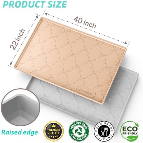 SIKADEER Waterproof Under Sink Mat 40" x 22" Silicone Mat Cabinet Protector - Image 3