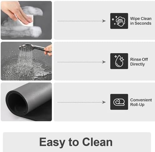 Ecotrim - Dish Drying Mat for Kitchen Counter | Coffee Bar Mat for Countertops | Heat Resistant Drainer Mat with Non-slip Rubber Backed | Hide Stain Kitchen Absorbent Draining Mat | Dark Grey 18"x24" - Image 3