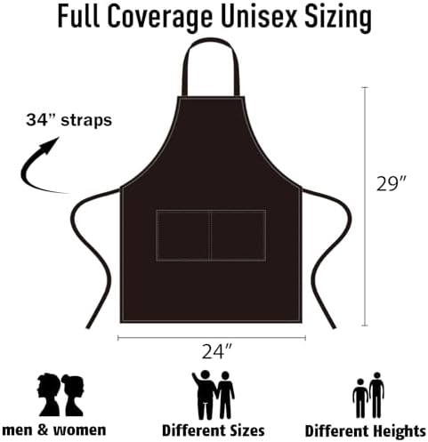 NOBONDO 12 Pack Bib Apron - Unisex Black Apron Bulk with 2 Roomy Pockets Machine Washable for Kitchen Crafting BBQ Drawing - Image 2