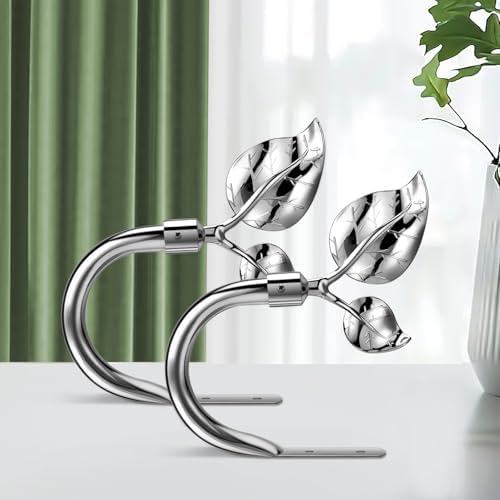 HIKMLK Leaf Shaped Curtain Tieback Holdbacks 2pcs, Handmade Metal Curtain Side Holders for Wall, Curtain Hook Pull Backs for Drapes Window Decoration - Image 4