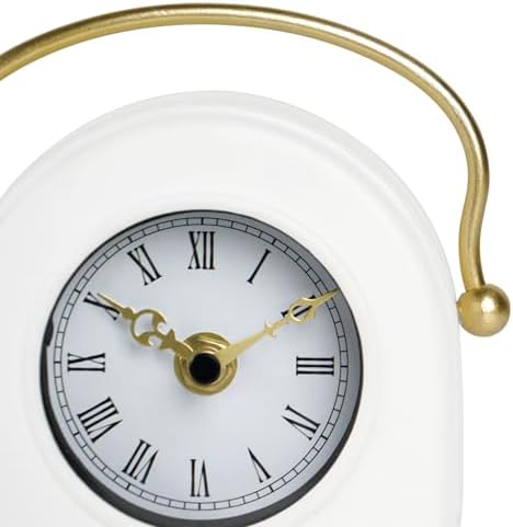 NIKKY HOME Desk Clock, Small Desk Clock, Silent Table Clock Battery Operated, White Decorative Clocks for Desk, Shelf, Bedroom and Home Decor - Image 7