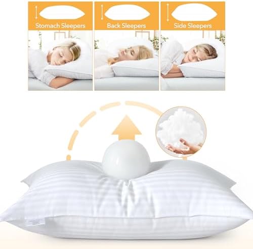 Oubonun Queen Size Pillows Set of 2, 20 x 30 Inch - Image 3
