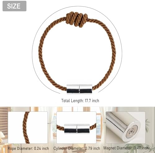 Curtain Tiebacks Magnetic Decorative Rope Tie Backs Holdbacks Contoeey - Image 2
