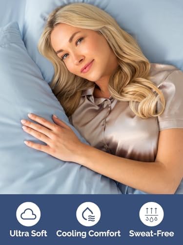 CGK Extra Deep Cal King Single Fitted Sheet Only - Sky Blue - Image 3