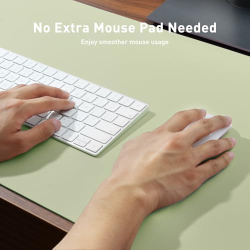 Aothia Leather Desk Pad Protector, Large Mouse Pad, Office Desk Mat, Non-Slip PU Leather Desk Blotter, Laptop Desk Pad, Waterproof Desk Writing Pad for Office and Home (Grass Green, 23.6" x 13.7") - Image 5