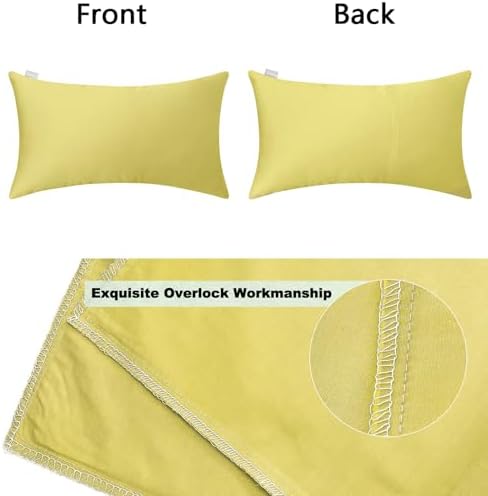 Thmyo 4-Pack 100% Cotton Lumbar Comfortable Solid Decorative Throw Pillow Case Rectangle Cushion Cover Pillowcase DIY Throw Pillowcase(12x20inch/30x50cm, Light Yellow 2) - Image 6