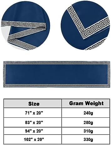 Abstract Greek Inspired Key Texture Bed Runners for Bedroom Hotel,Decorative Bedding Scarf Geometric Twist Line on Dark Blue Bed End Blanket Bedding Runner Scarves for Twin Size Bed,71x20in - Image 6