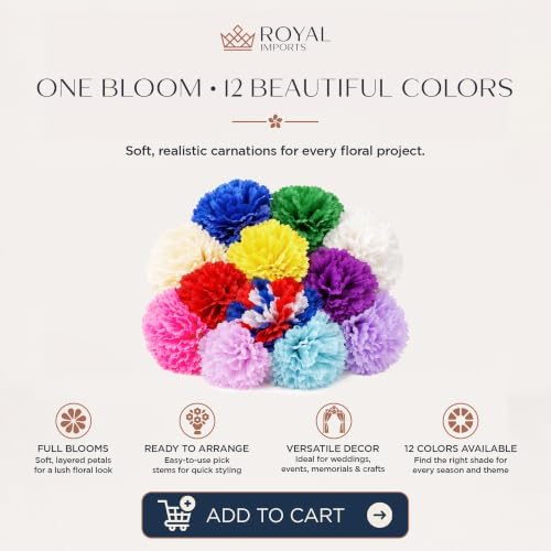 Royal Imports Carnation Artificial Flowers for Weddings – Lavender 100pk - Image 5