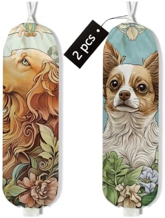 2Pcs Dog Plastic Bag Holder, Wall Mount Grocery Bag Holder by Unknown