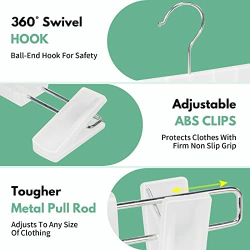 Pants Hangers with Clips, Skirt Hangers, 30 Pack, Translucent - Image 4
