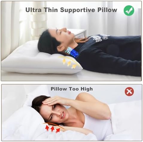 Thin Pillow for Stomach and Back Sleeper Low Pillow Flat Bed Pillow Flat Design Pillows Ultra Slim 2.5 Inches Deeper Sleep (Pack of 1) - Image 2