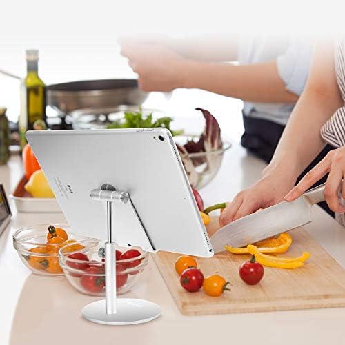 AICase Telescopic Adjustable iPad Holder,Universal Multi Angle Aluminum Stand Compatible with iPhone Smart Cell Phone/Tablet/iPad(4-13 inch), Silver - Image 6
