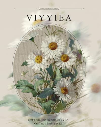 VIYYIEA Daisy Flower Wall Art Vintage Botanical Prints Framed 8x10 Inch - Image 7