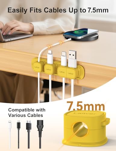 6 Pack Magnetic Cable Clips [1s Open/Lock], Cord Organizer Holder - Image 7