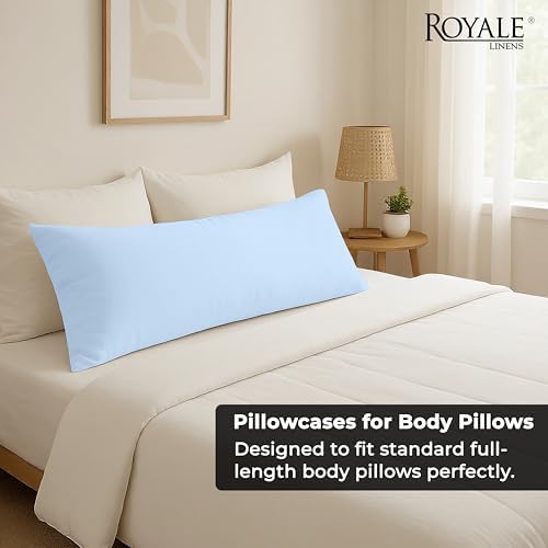 ROYALE LINENS 1800 Body Pillow Cover with Zipper, 20x54 Inches - Lake Blue - Image 7