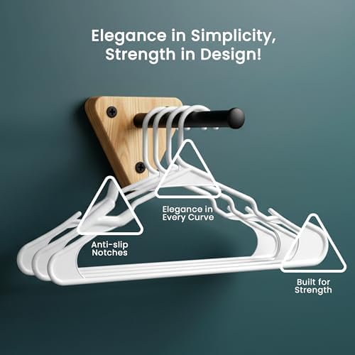 Utopia Home Plastic Hangers 30 Pack – Space Saving Clothes Hanger White - Image 5