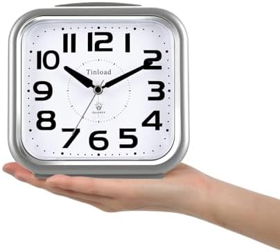 Tinload 5.5" Large Analog Alarm Clock Silent Non Ticking, Gentle Wake, Beep Sounds, Increasing Volume, Battery Operated Snooze and Manual Light, Easy Set - Image 2