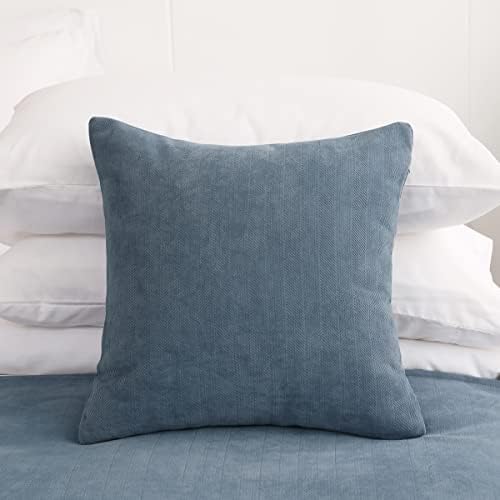 AMBERIS 2 Pillowcases (45×45cm)(Without Insert) Blue, Modern Style 2 Pillowcases (Without Insert) for Home Hotel Decorations by AMBERIS