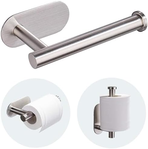 JOPOFI Toilet Paper Holder - Adhesive Toilet Paper Holder - Brushed Nickel by JOPOFI