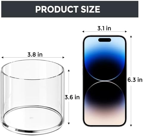 MaxGear Acrylic Pen Holder 2-Pack, Round Makeup Brush Holder & Pencil Cup - Image 4