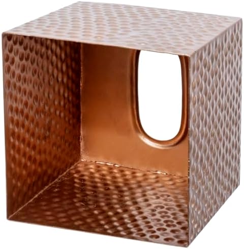 Tissue Box Cover Holder Square - Gold Cube Tissues Boxes Covers Bathroom Accessories - Decorative Bronze Facial Paper Holders Modern Home Decor - Vintage Matte Wood Metal Tissue Dispenser for Office - Image 6