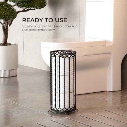 Toilet Paper Holder Stand,Freestanding Toilet Paper Reserve Storage Stand - Image 3