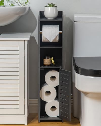 AOJEZOR Toilet Paper Holder Stand: Holds 4 Rolls for Small Bathroom Renters - Image 3
