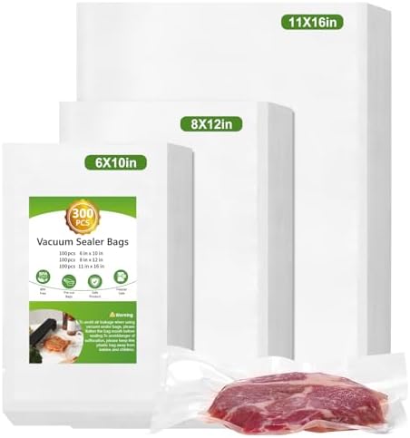 Vacuum Sealer Bags for Food Storage, 300pcs Precut Pint, Quart & Gallon by Moretoes