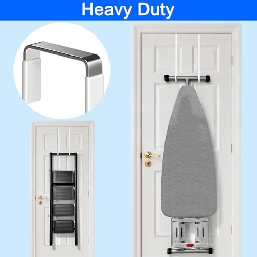 Single Extra Long Over Door Steel Hooks 4 Pack Fit 1-3/8" Door 14.2" White - Image 5