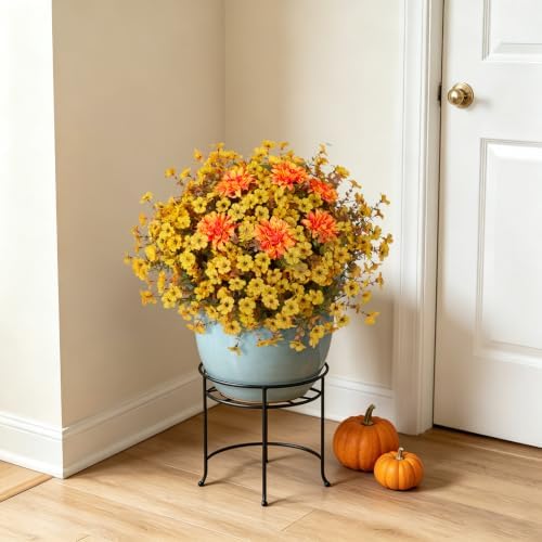 Hrobek Artificial Mums for Outdoors Planter Silk Fake Flower for Fall Decor - Image 7