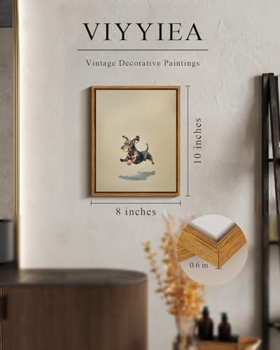 VIYYIEA Dachshund Wall Art Vintage Dog Painting Pet Portrait 8x10 Inch - Image 4