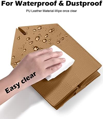 Tissue Box Cover for PU Leather, Modern Simple Solid Color Holder Square Tissue Bag, Ideal for Bathrooms,Office,Car,Nightstand,Outdoor Tent,Dining Table,5"X5"X5", Single Bronze - Image 6