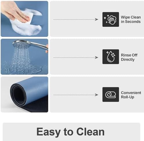 Ecotrim - Dish Drying Mat for Kitchen Counter | Coffee Bar Mat for Countertops | Heat Resistant Drainer Mat with Non-slip Rubber Backed | Hide Stain Kitchen Absorbent Draining Mat | Blue 16"x20" - Image 3
