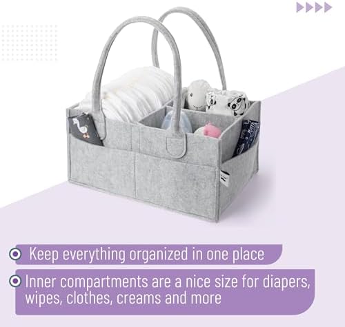 Mr. Pen- Baby Diaper Caddy Organizer, Gray, Medium - Image 5