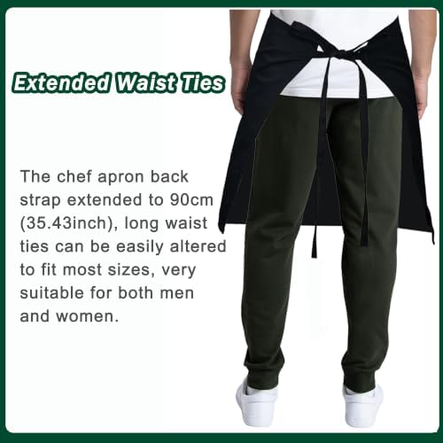5 Pack Chef Apron, Servers Large Apron, Kitchen Bib Apron for Women Men - Image 5