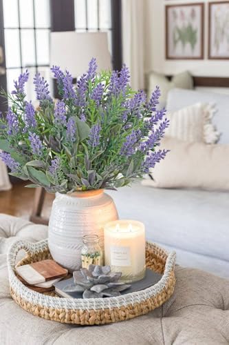 Hollyone 3 Bundles Fake Flowers Artificial Lavender Stems Bouquet Faux Plastic Purple Flowers Plants for Vase DIY Wedding Floral Arrangement Home Table Centerpieces Indoor Outdoor Decor - Image 5