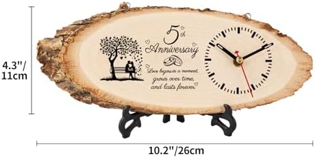 BeauGift 5th Anniversary Wedding Gifts for Men Women, DIY Wooden Clock - Image 2