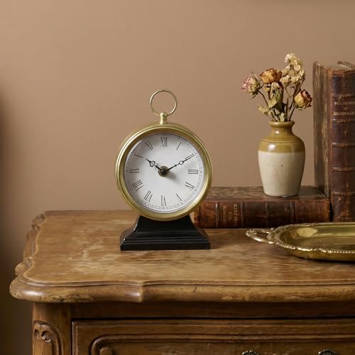 NIKKY HOME Gold Table Clocks, Table Clocks with Silent Non-Ticking Battery Operated for Living Room Bedroom - Image 2